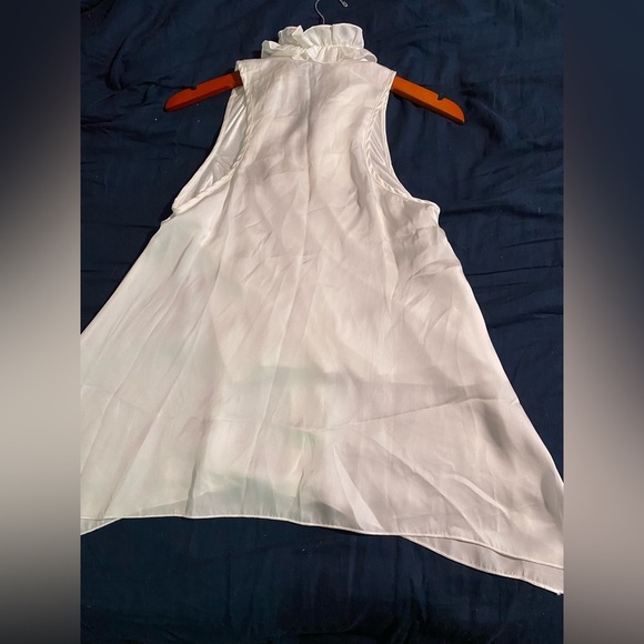 Anthropologie ZOA New York Satin Ruffle Neck Halter Top Anthro Boho - Picture 4 of 5